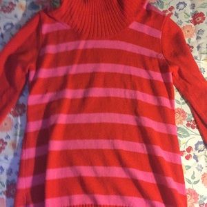 Red and pink turtleneck long sleeve